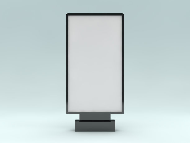 空白广告牌横幅显示。模板模型。3 d图片下载