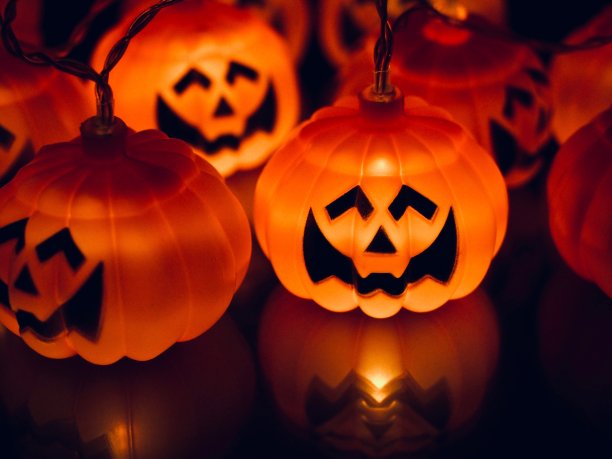 万圣节，南瓜娃娃，灯图片下载