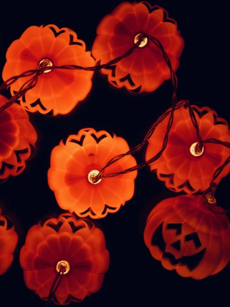 万圣节，南瓜娃娃，灯图片下载