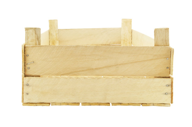 空木箱孤立在白色上图片下载