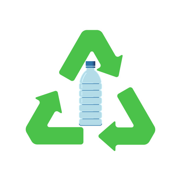 标示回收塑料瓶。平坦的时尚偶像。图片下载