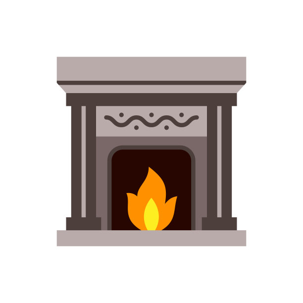 壁炉火圣诞单色矢量图标图片下载