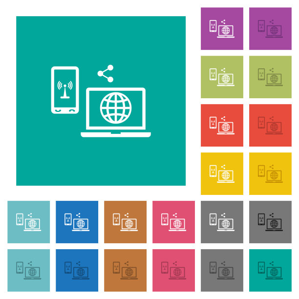 共享移动互联网广场多色图标图片下载