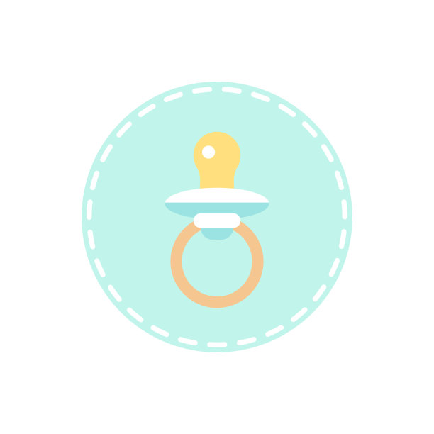 扁平风格的图标婴儿奶嘴快乐的孩子。图片下载