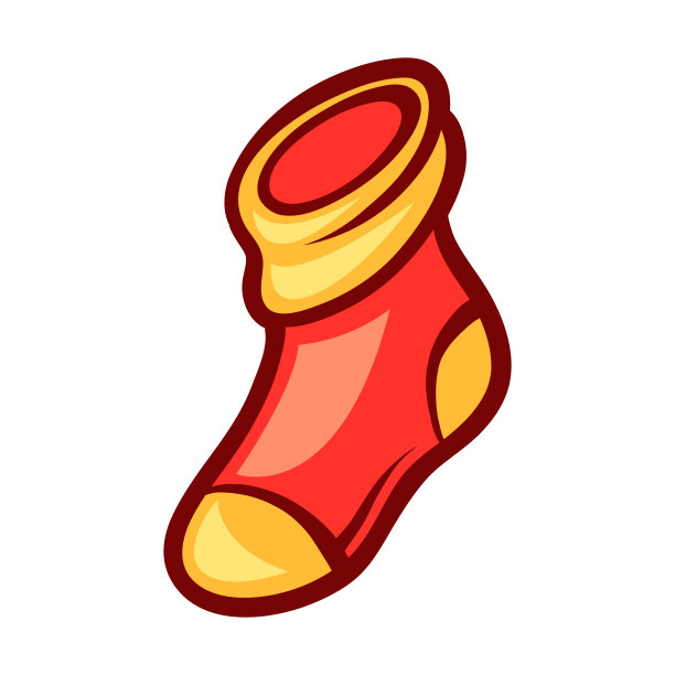 圣诞红色袜子的插图。图片下载