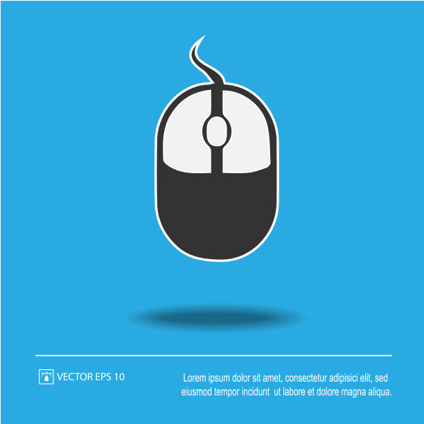电脑鼠标矢量图标eps 10。图片下载