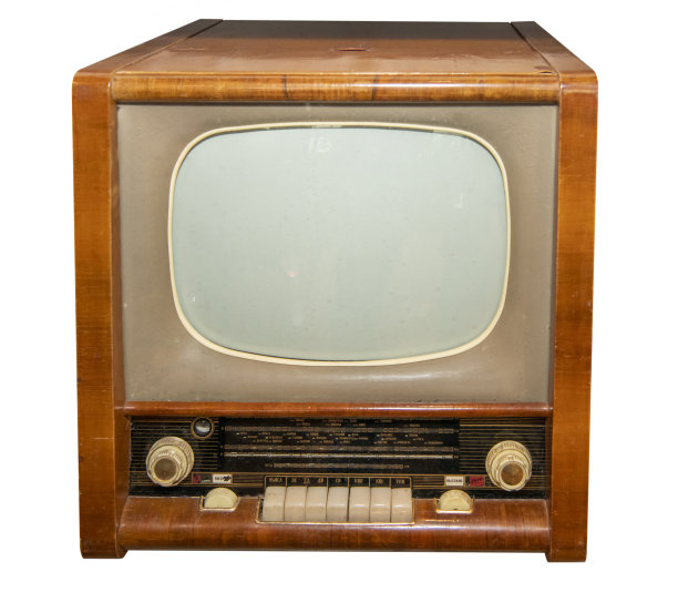 收音机和电视的结合，在苏联制造-孤立的白色图片下载