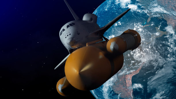 太空中的航天飞机地球背景3D图图片下载