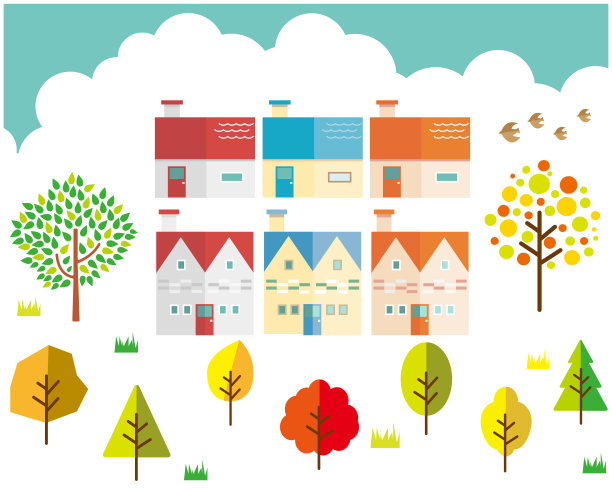 住宅的插图。房子illustration.simple。图标集。图片下载