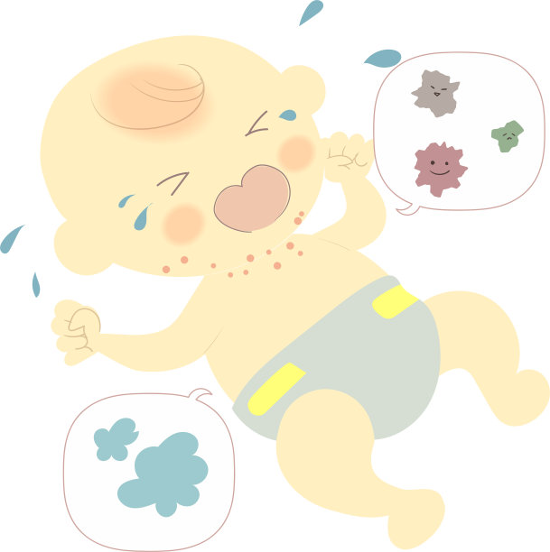 婴儿哭闹伴有婴儿脂溢性湿疹图片下载