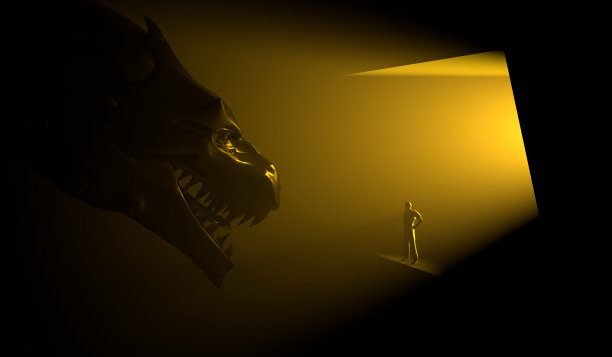 英雄对抗黑暗中的龙图片下载