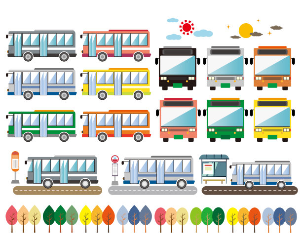 旅游巴士、快车、夜车。公共交通工具。图片下载