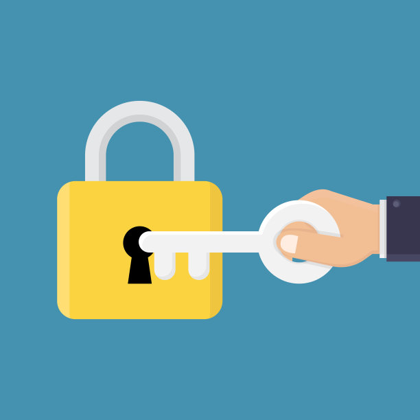 商人开锁平面设计矢量插图图片下载