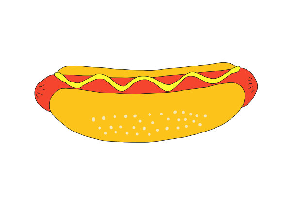 美味的热狗，画插图。图片下载