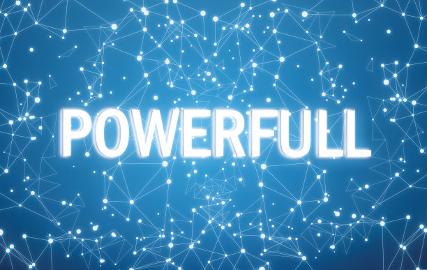 强大的数字接口和蓝色网络背景图片下载