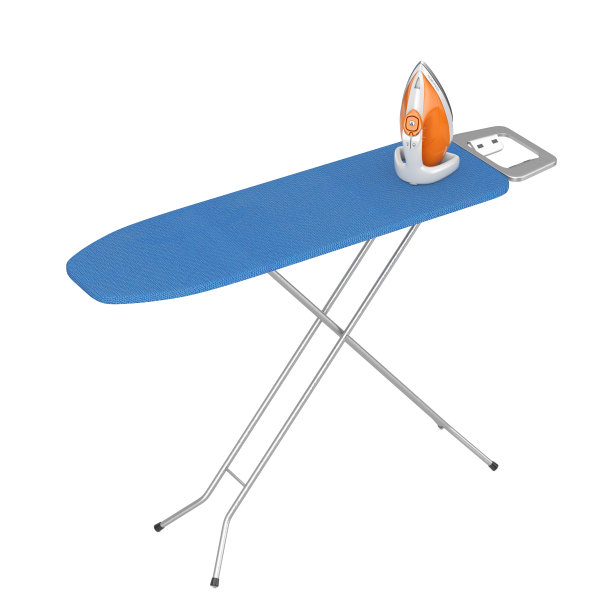 电动衣服蒸汽熨斗与熨烫板。3d渲染图片下载