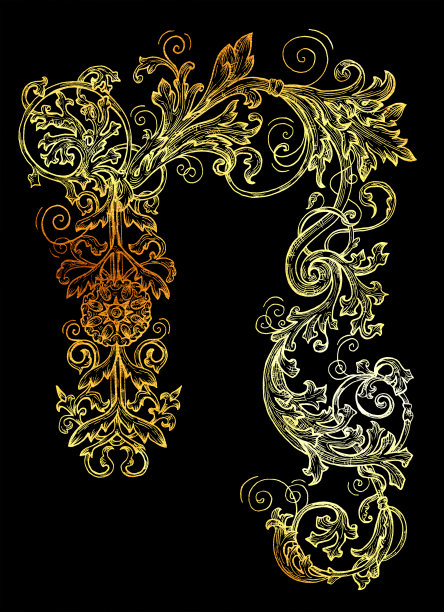 黑色背景上的金色摩羯座。图片下载