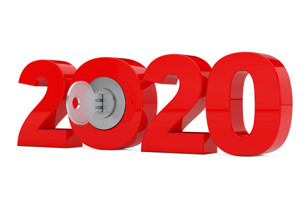 新的2020年签名与关键。3d渲染图片下载