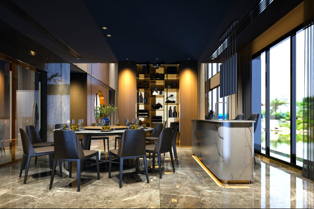 客厅的3D渲染图片下载