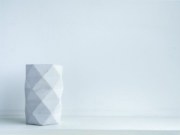 混凝土花盆，现代几何混凝土播种机。图片下载