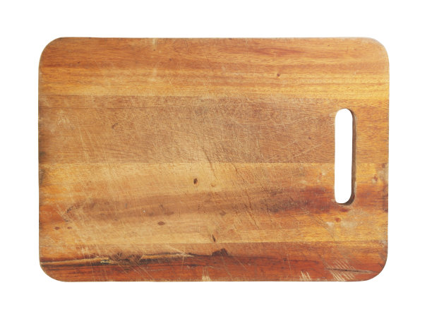 旧的乡村砧板孤立在白色图片下载