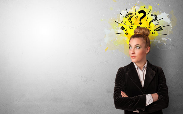 带有问号的商务人士图片下载