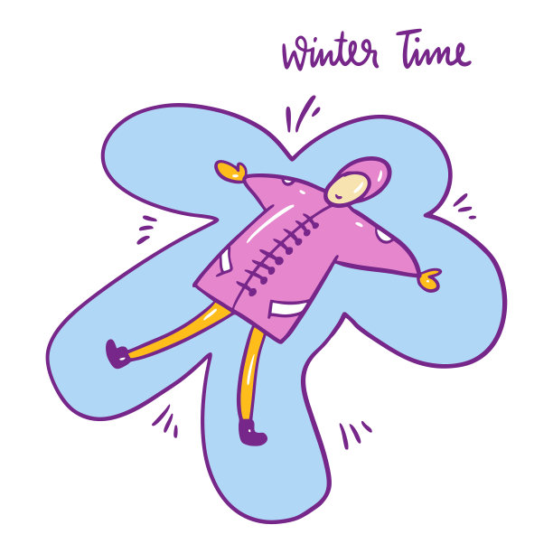雪星人。寒假。手绘矢量插图。图片下载