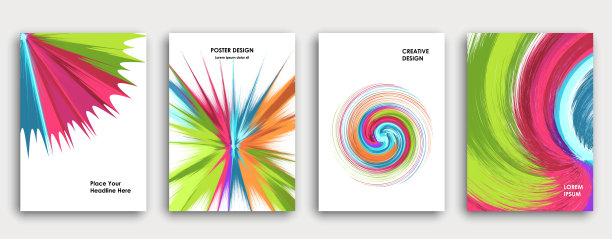 多色书籍封面页设计，创意抽象背景。图片下载