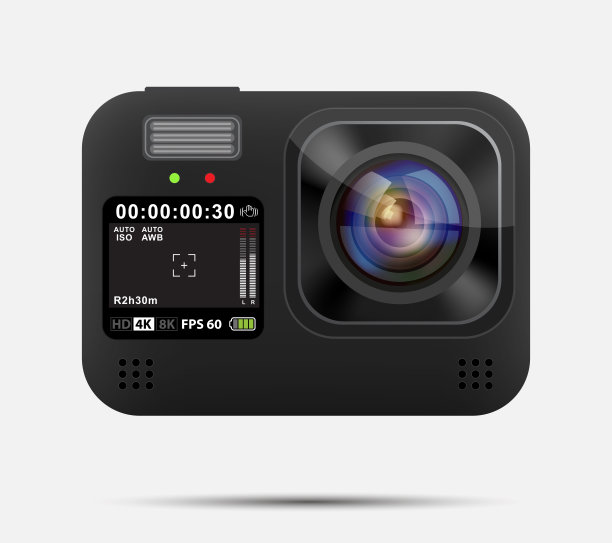 运动动作相机设计。向量图片下载