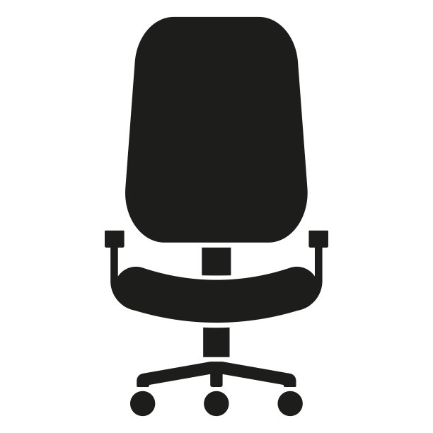 黑色办公椅孤立图标图片下载