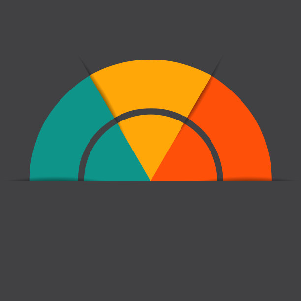 信息图在黑暗的背景。颜色的半圆。模板与文本区域在3个位置图片下载