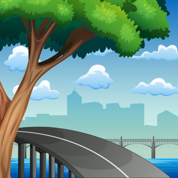 穿过乡村到城市的路图片下载