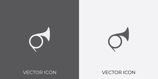 浅&深灰色图标的法国号为移动，软件和应用程序。Eps。10。图片下载