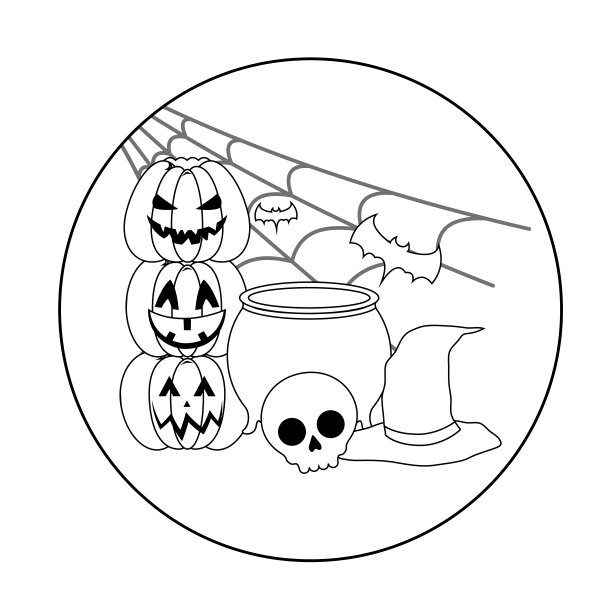 大锅与图标的场景万圣节图片下载