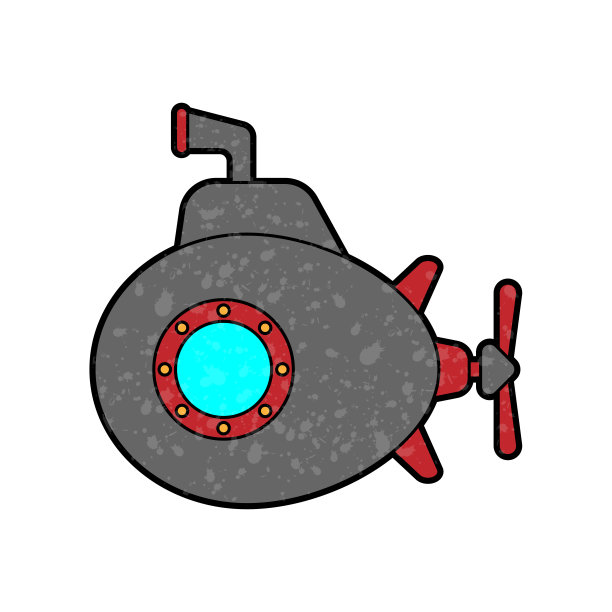 潜艇设计矢量与粒状纹理图片下载