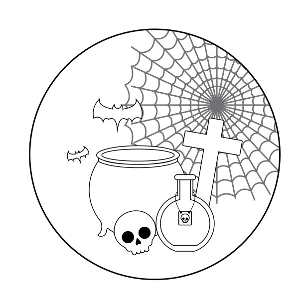 大锅与图标的场景万圣节图片下载