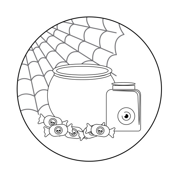 大锅与图标的场景万圣节图片下载