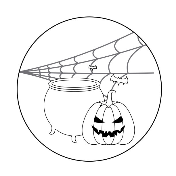 大锅与图标的场景万圣节图片下载