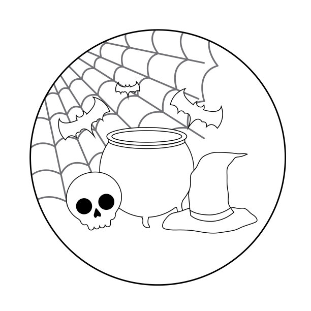 大锅与图标的场景万圣节图片下载