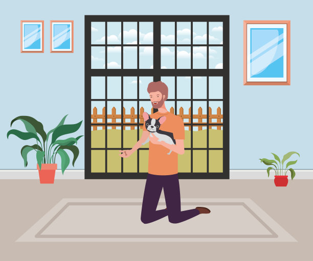 房间里有个可爱的狗吉祥物图片下载