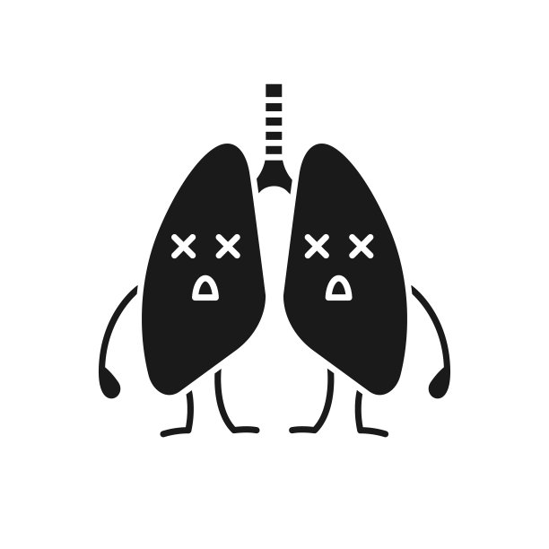 死人的肺表情符号字形图标图片下载