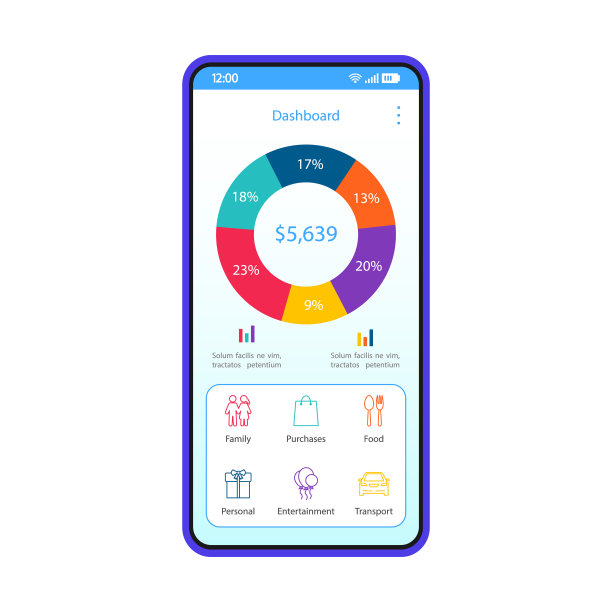 智能手机仪表板接口矢量模板图片下载