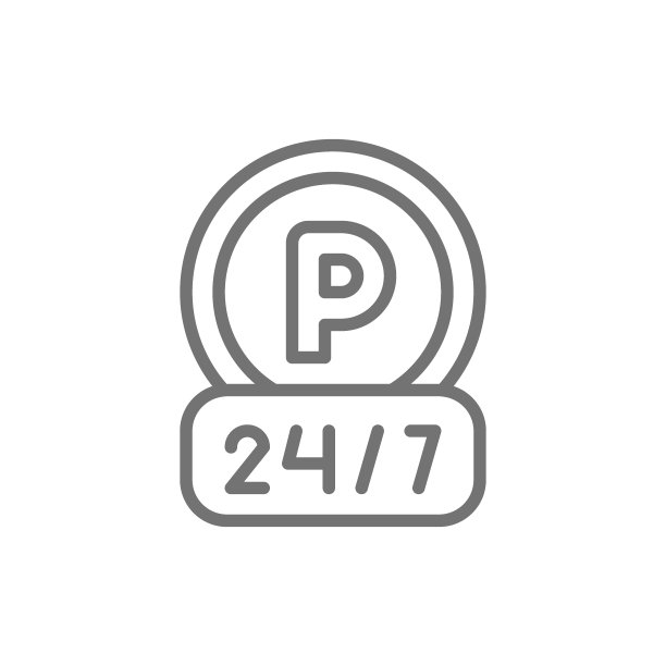 矢量周围的时钟停车线图标。图片下载