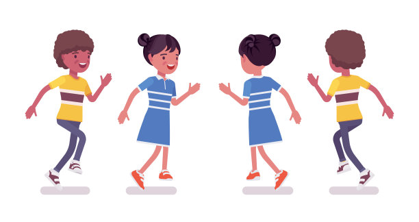 男孩和女孩黑人孩子7到9岁的跑步图片下载