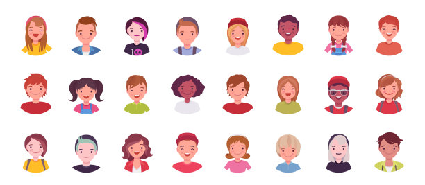 青少年和孩子卡通形象图片下载