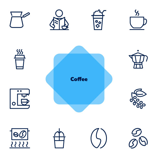 咖啡线图标集图片下载