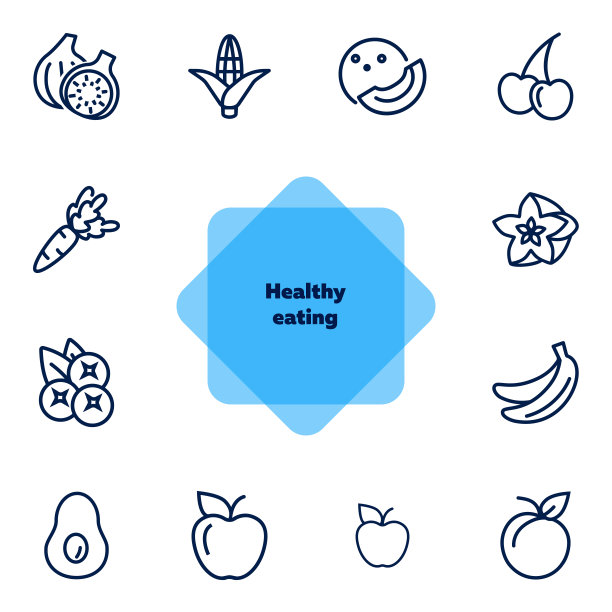 健康饮食线图标设置图片下载