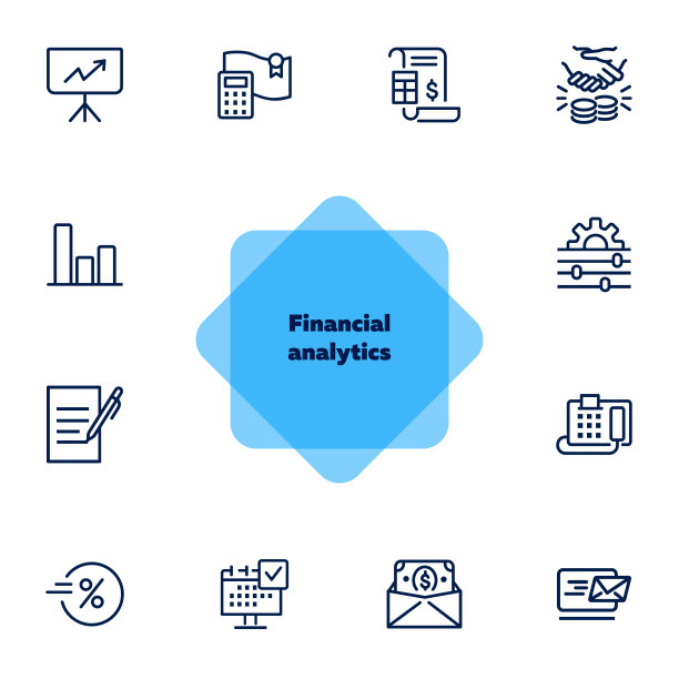 金融分析线图标集图片下载