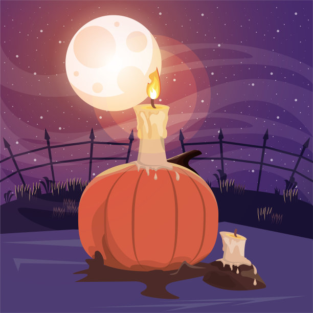 万圣节的黑暗场景与南瓜图片下载