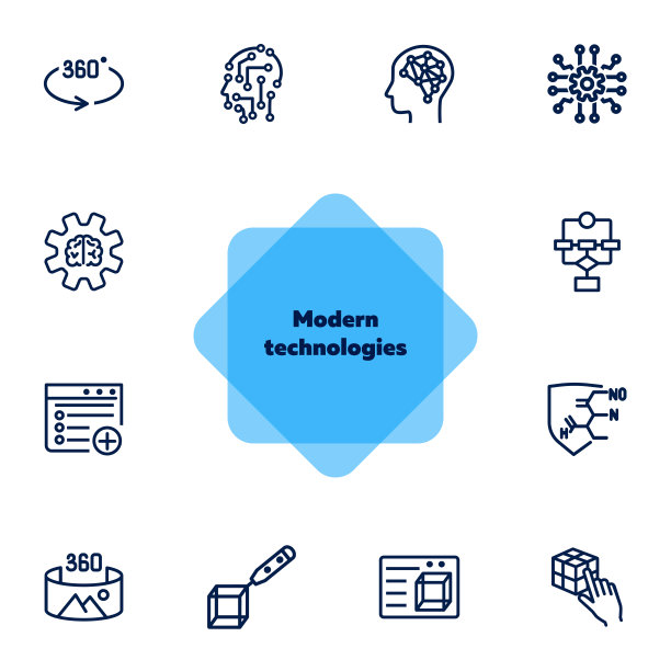 现代技术线图标集图片下载